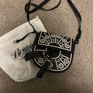 Brighton Casablanca Black and White Saddle Bag
